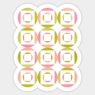 Geometric Shapes Pink Green Sticker